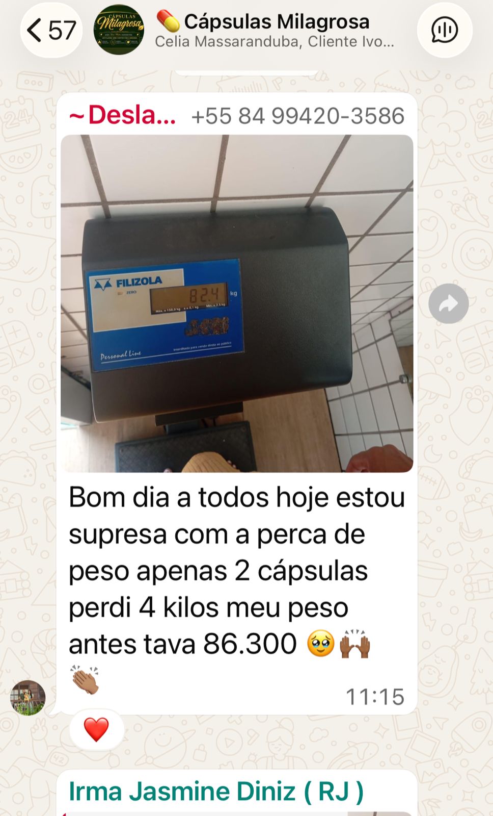 Feedback de cliente do Projeto Rose Matos